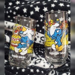 Vintage 1983 Smurf glasses
